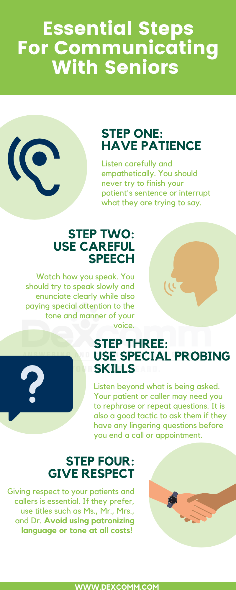 Essential Steps for Communicating with Seniors Infographic